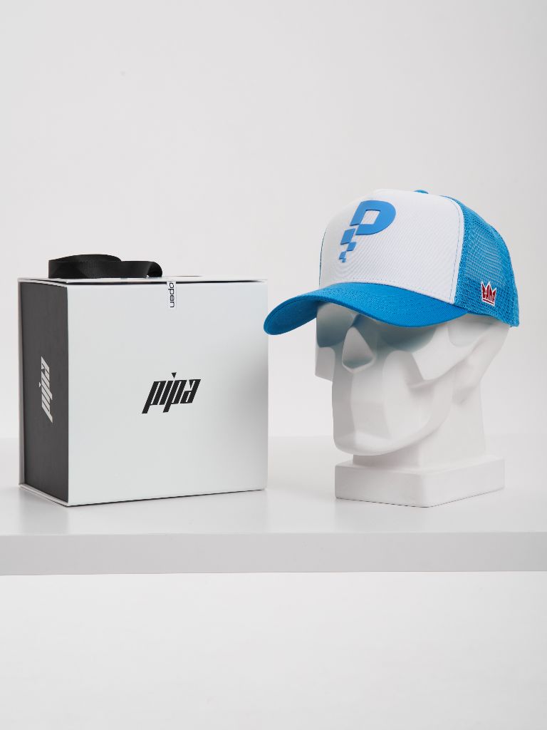 PIPA BLUE — бейсболка голубая сетка козырёк, лимитированная серия